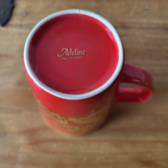 Porcelain Red Gold Dragon Tea Coffee Mug Adeline - Picture 8 of 9